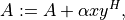 A := A + \alpha x y^H,